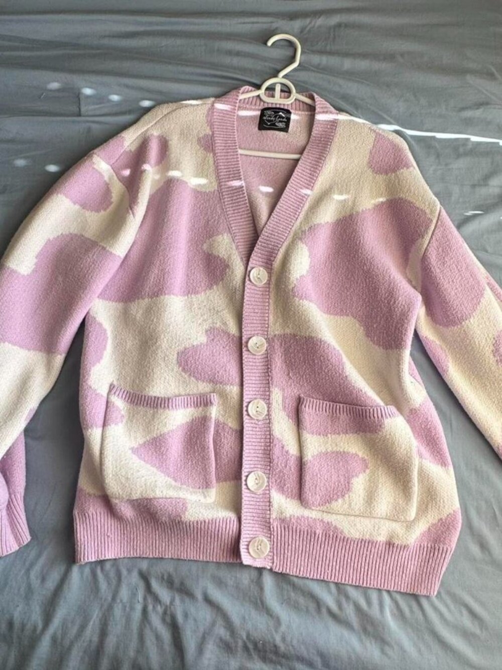 Steady Hands Women's Purple and White Cardigan